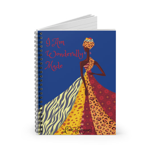 Royael Drip " I Am Wonderfully Made" Spiral Notebook - Ruled Line